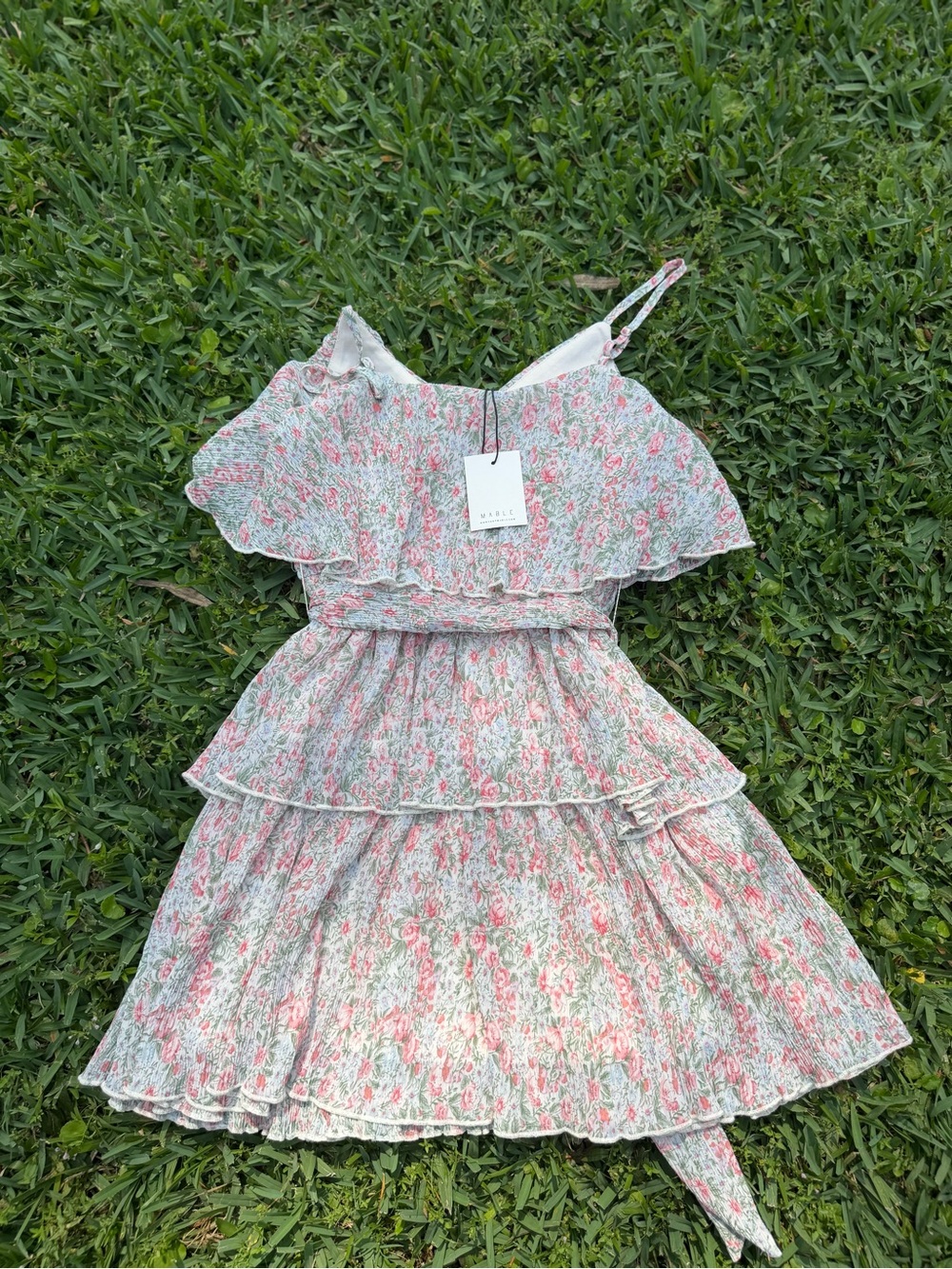 Mable Floral Tiered Ruffle Mini Dress NWT Size Small Cottagecore Boho - Picture 10 of 10